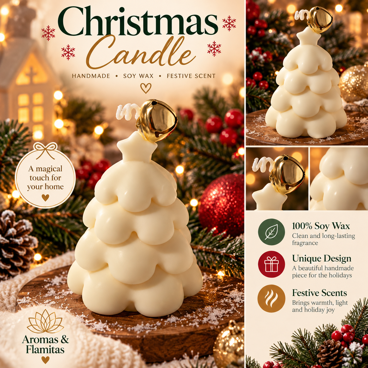 Jingle Bell Tree Candle