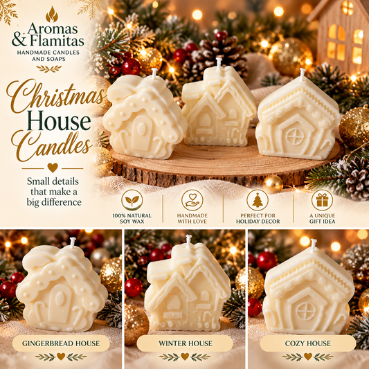 Christmas House Candles – Set of 3